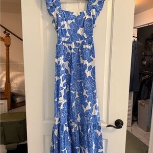 Floral Blue and White Women's Dress